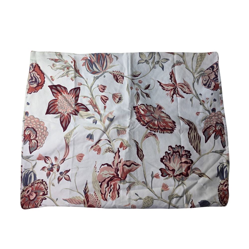 Threshold White Rust Red Floral STANDARD Pillow Case Set of 2